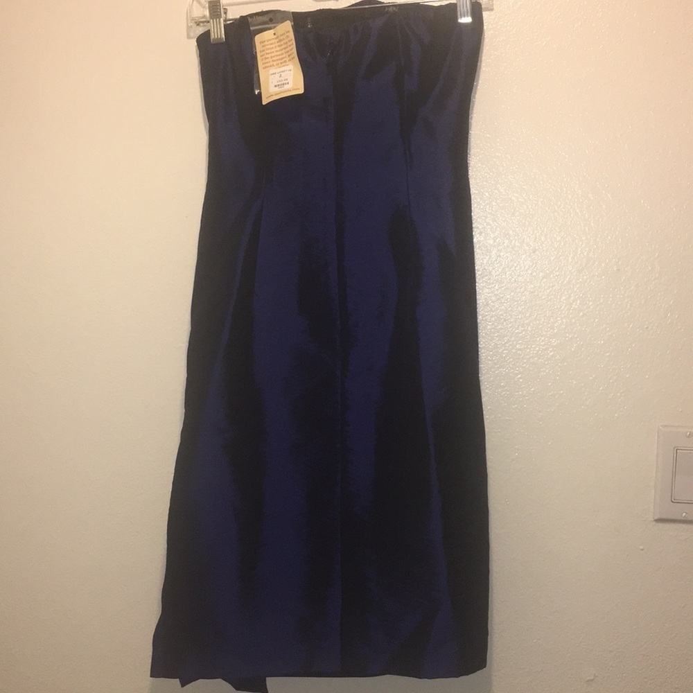 NWT Joseph Ribkoff Blue Ruffled Strapless Dress - Picture 3 of 6